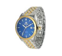 EIDIKA Reloj mecánico automático clásico para hombre, serie Masterpiece, calendario de fecha, manecillas luminosas, fondo de caja de exposición, resistente al agua, cuerda automática, esfera azul, 43