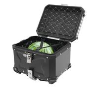 Eieblek Negro Universal Motocicleta Topcase, Caja Trasera de Motocicleta con Cerradura y 2 Llaves, Maleta de Aluminio Duro Impermeable Top Case, Maletín de Moto para Scooter (45L)