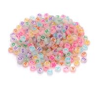 Eieenotee 1000 Cuentas de Letras Brillantes, Cuentas de Letras Redondas AcríLicas Que Brillan en la Oscuridad, para Pulseras, FabricacióN de Joyas, Manualidades DIY