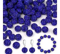 Eieenotee 150 Cuentas de Diamantes de Imitación de 10 mm para Hacer Joyas, Cuentas de Diamantes de Imitación de Arcilla Brillante para Pulsera, Collar, Pendientes, Azul Oscuro