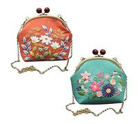 Eieenotee 2 Piezas Kit de Monedero Bordado para Principiantes, Kits de Monedero Bordado DIY, Kit de Monedero (Productos No Terminados)