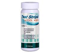 Eieenotee 50 Piezas 6-En-1 Piscina Papel de Prueba de PH Residual PH Valor Tira de Prueba de Alcalinidad Dureza PH Probador