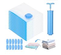 Eieenotee Bolsas de Vacío para Ropa, Paquete de 12, Bolsas de Vacío de Viaje de 30 X 40 cm, Bolsas de Vacío para Ropa, Bolsas de Almacenamiento Reutilizables con Bomba.