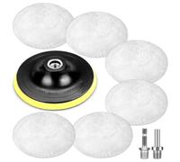 Eieenotee Esponja de Pulido con Cap¨® de Pulido para Amoladora Angular, Almohadillas de Pulido de Disco de Pulido de 125 Mm, Accesorio de Pulido de Lana de 6 Piezas