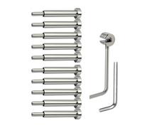 Eieenotee Kit de Barandilla de Cable de 10 Pares Pulgadas, Receptor 1/8 Pulgadas y Extremo Perno Estampado para Postes de Madera/Metal de 2x2 Pulgadas, Pulgadas