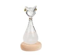 Eieenotee Predictor del Tiempo de Tormenta Cat Barómetro Pronosticador Estación Meteorológica Nube Tormenta Cristal Pronóstico del Tiempo Botella A