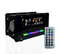 EIELE - Altavoz multifunción para reproducción AUX, indicador de nivel activado por voz, altavoz de doble canal, kit de proyecto de soldadura para adultos, funda negra fresca