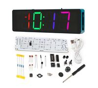EIELE - Kit de práctica de soldadura de reloj de color multifuncional, pantalla de temperatura, reloj despertador, reloj despertador en todo momento, colores ajustables, delicado reloj despertador