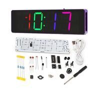 EIELE - Kit de práctica de soldadura de reloj de color multifuncional, pantalla de temperatura, reloj despertador, reloj despertador en todo momento, colores ajustables, delicado reloj despertador