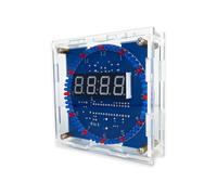 Eiele - Reloj electrónico con cuatro tubos digitales, luz de flujo giratoria, control de temperatura, control de luz, juego de soldadura multifunción, caja transparente, kit de construcción de hobby