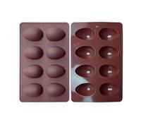 Eierpfanne aus Silikon mit 8 Mulden | Schokoladenform für Süßigkeiten in Ostereiform - Silikon-Heimwerker-Backwerkzeug für Erdnussbutter, Schokolade, Süßigkeiten, Muffin, Kuchen, Cupcake, -Seife