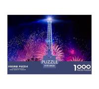 Eiffel Tower-Fireworks Puzzle De Madera Impermeable DIY Puzzle De 1000 Piezas Regalos para Adultos Divertido Rompecabezas para Adultos Puzzle para Decoración del Hogar
