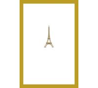 Eiffel Tower French Notebook White Cover with Gold Border: Beautiful Gift Notebook Journal for Friends and Family, Teens and Adults, School Booklet (Vive la France)