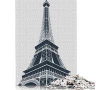 Eiffel Tower Illustration Puzzle Imposible,desafío for Adults Entretenimiento Creativo 1000 Piezas Obra De Arte De Juego De para Adultos, Regalos A Partir De 14 Años 1000pcs (38x26cm)