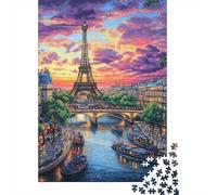 Eiffel Tower Jigsaw Puzzles Puzzle for Adults Kids. 1000 Piece Impossible Challenge Toy Educational Game Home Decoration for Adults& Kids Age 14 Years Up 1000pcs (75x50cm)