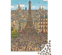 Eiffel Tower Jigsaw Puzzles Puzzle for Adults Kids. 1000 Pieces Whimsical Challenge Toy Educational Games Home Decoration for Educational Games Gifts 1000pcs (75x50cm)