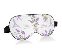 Eiffel Tower Lavender Flowers Sleep Mask Lightweight Soft Breathable Eye Mask with Adjustable Strap Blackout Eye Mask for Women Men for Travel Night Sleeping