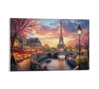 Eiffel Tower Mural Decoración Mural Pinturas Sobre Lienzo Impresión Sobre Lienzo Para Decoración Del Hogar 20 x 30 inch(50 x 75 cm)