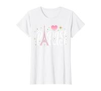 Eiffel Tower Paris Girls Guys Travel Holiday France Souvenir Camiseta gráfica económica, Mujer, Blanco, L
