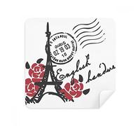 Eiffel Tower Roses France Paris - Juego de 2 gafas limpiadoras de gamuza y gamuza