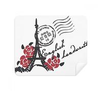 Eiffel Tower Roses France Paris - Juego de 2 gamuzas limpiadoras de pantalla para teléfono