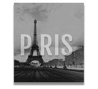 Eiffel Tower Wall Art Black and White, Paris France Cityscape Print for Travel Themed Living Room Bedroom(Framed,16x24inch(40x60cm))
