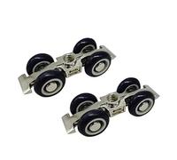 EIFINE Ruedas for Muebles, 2 uds, Puerta corredera, herrajes de Vidrio Redondo, polea Colgante, Rueda de riel silencioso, Armario Deslizante for balcón, 4 Ruedas (Color : 1001, Size : Taglia Unica)