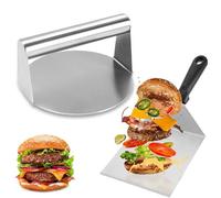 Eiflayn Smash Burger Set, 6,2 Pulgadas Smasher con Espátula para Hamburguesas, Aplastador de Hamburguesas de Acero Inoxidable, Smasher Hamburguesa para Parrillas Flat Top, Fácil de Limpiar