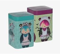 Eigenart Casa Little Animals TLA7070109 - Juego de 2 latas de metal con cierre de rosca y capacidad de 100 g