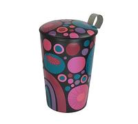 Eigenart Teaeve Cheerful 80061 - Taza de porcelana de doble pared con tapa y filtro de acero inoxidable, sin BPA, 350 ml