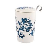 Eigenart Teaeve Luna White 80049W - Taza de porcelana con doble pared con tapa y filtro de acero inoxidable, sin BPA, 350 ml