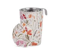 Eigenart Teaeve Mira - Taza de té (350 ml, porcelana de doble pared con colador de acero inoxidable y tapa, aislante, 9,5 x 15,5 cm)