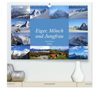 Eiger, Mönch und Jungfrau 2026 (hochwertiger Premium Wandkalender 2026 DIN A2 quer), Kunstdruck in Hochglanz: das "Dreigestirn" Eiger, Mönch und ... Bergpanoramen der Schweizer Alpen