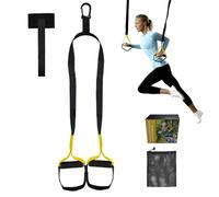 EIGFOH Kit de Entrenamiento en Casa Profesional | Espaldera Gimnasio Casa + Juego de Suspensión | Incluye Cintas Elásticas Fitness y Guía para Principiantes | Soporta 200 kg (Amarillo brillante, E1)