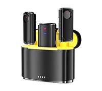 Eighosee 1 juego de micrófono Lavalier inalámbrico profesional Micrófono inalámbrico de doble canal para entrevista de grabación de juegos