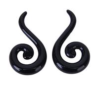 Eighosee 1 Par Enchufe espiral del oido Expansion del oido Perforacion de Cuerpo de Joyeria Negro