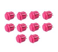 Eighosee 10 Botones Arcade de 24 mm, Responsivos, para Entusiastas de los Videojuegos, Color Rosa.