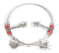 Eighosee 10 Piezas de Alambre de Acero de Alto Carbono Rastro LíDer Plataforma Aparejos de Pesca Aparejos de Alambre Buscador de Agua Salada