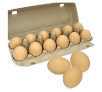 Eighosee 12 Huevos de Madera, Huevos de Pascua Falsos Pintados, Huevos de Madera Falsos Sin Pintar para Manualidades, Decoración de Pascua, Marrón