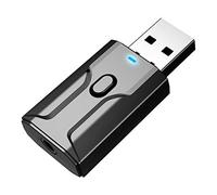 Eighosee 2 adaptadores USB Bluetooth 5.0 inalámbricos para recibir 3.5 mm, transmisor de audio y música, adaptador 2 en 1 para PC, computadora, TV, coche