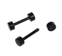 Eighosee 2 falso de acero de titanio Pendiente Clavo de oreja de tunel de falso Hombres (Negro, 3 MM)