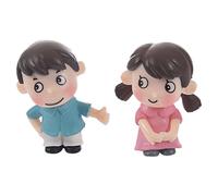 Eighosee 2 figuras de pareja para niños, miniaturas, hadas, gnomo, , terrarios, resina, manualidades, accesorios de decoración para bricolaje (tamaño: 2,6 cm x 3,4 cm)