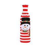 Eighosee 2 fundas decorativas para de vino de punto a rayas, Red,