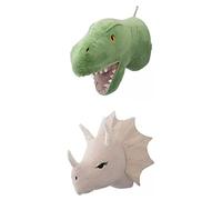 Eighosee 2 Piezas de Adornos de Pared de Cabeza de Dinosaurio 3D Cuarto de NiñOs Sala de Estar