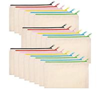 Eighosee 20 bolsas de cosméticos de lona multifuncionales, bolsa de cosméticos de viaje, bolsa de cosméticos para bolígrafos, monedas, bolsa de bricolaje, beige