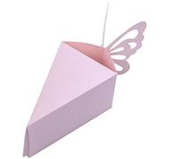 Eighosee 20 cajas de regalo con diseño de triángulo de mariposa para boda (rosa)