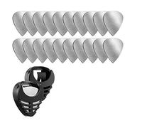 Eighosee 20 púas de metal para guitarra y 2 soportes para púas de guitarra, color negro con púas para guitarra eléctrica, ukelele