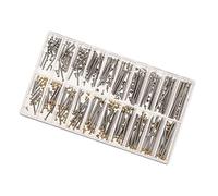 Eighosee 200 tornillos de correa de reloj, surtido de cierres de pasador de fricción para reloj de pulsera, reloj, caja trasera, accesorio de reparación de relojes, 10-28 mm, Plata y