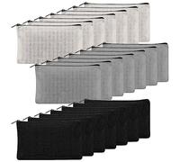 Eighosee 21 Estuche de LáPices de Tela en Blanco para Bricolaje, con Cremallera, Bolsa de Maquillaje para Tareas de Bricolaje, Maquillaje, Bolsa para Documentos