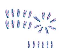 Eighosee 24 Piezas de UñAs Postizas de Ballet de Colores Puntas de UñAs de AtaúD Largas Prensa Desmontable en las UñAs Manicura de Bricolaje UñAs con Purpurina